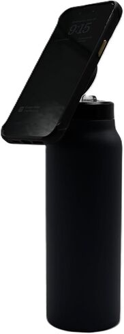 زجاجة مياه من الفولاذ المقاوم للصدأ معزولة بحلقة مغناطيسية مع حامل هاتف، دوران 360 درجة، أوضاع عمودية/أفقية، (ستانلس ستيل)، TC0023 in Kuwait