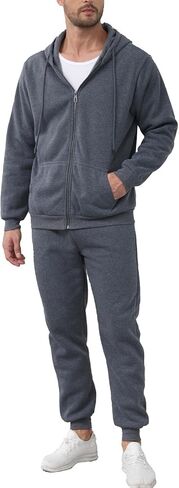 JIHUILAI Men's Tracksuits 2 Piece Sweat Suits Full Zip Up Hoodies Sweatpants Sets for Men Jogging Running Sports S-3XL in Saudi Arabia