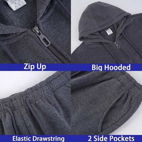 JIHUILAI Men's Tracksuits 2 Piece Sweat Suits Full Zip Up Hoodies Sweatpants Sets for Men Jogging Running Sports S-3XL in Saudi Arabia