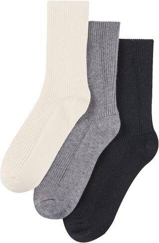 MELUSA 3 Pairs Wool Cashmere Socks for Women, Super Soft Warm Cozy Winter Gift Crew Socks in Saudi Arabia