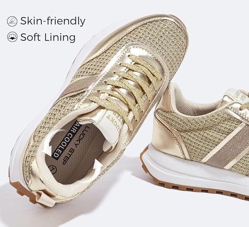LUCKY STEP Women Platform Walking Shoe Fashion Retro Classic Casual Trainers Braided Rhinestone Sneakers Tennis Running Walking Shoes in Saudi Arabia