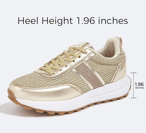 LUCKY STEP Women Platform Walking Shoe Fashion Retro Classic Casual Trainers Braided Rhinestone Sneakers Tennis Running Walking Shoes in Saudi Arabia