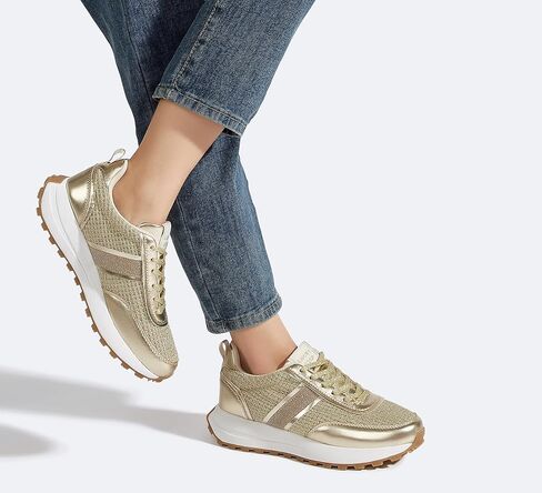 LUCKY STEP Women Platform Walking Shoe Fashion Retro Classic Casual Trainers Braided Rhinestone Sneakers Tennis Running Walking Shoes in Saudi Arabia