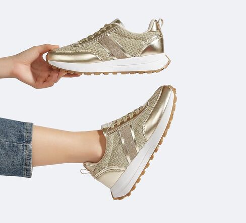 LUCKY STEP Women Platform Walking Shoe Fashion Retro Classic Casual Trainers Braided Rhinestone Sneakers Tennis Running Walking Shoes in Saudi Arabia