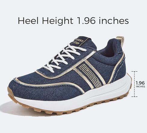 LUCKY STEP Women Platform Walking Shoe Fashion Retro Classic Casual Trainers Braided Rhinestone Sneakers Tennis Running Walking Shoes in Saudi Arabia