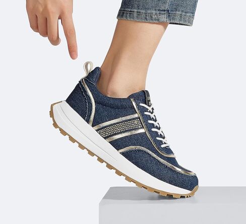 LUCKY STEP Women Platform Walking Shoe Fashion Retro Classic Casual Trainers Braided Rhinestone Sneakers Tennis Running Walking Shoes in Saudi Arabia