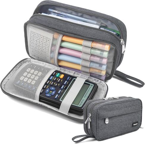 Pencil Case Big Capacity Pen Pouch Large Storage Holder Marker Pen Bag Durable 3 Compartment School Office Desk Organizer Portable Cute Zipper Stationery for Kids Teen Student Boys Girls Adults in Kuwait