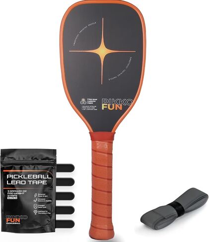 PIKKOFUN Pickleball Training Paddle Kit - Includes 10 Lead Bars & Overgrip for Customizable Weight - T700 Carbon Fiber Pickleball Trainer for Sweet Spot Practice - Extra Long Handle - 16mm Quiet Core in Saudi Arabia