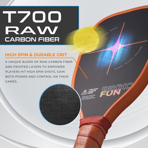 PIKKOFUN Pickleball Training Paddle Kit - Includes 10 Lead Bars & Overgrip for Customizable Weight - T700 Carbon Fiber Pickleball Trainer for Sweet Spot Practice - Extra Long Handle - 16mm Quiet Core in Saudi Arabia