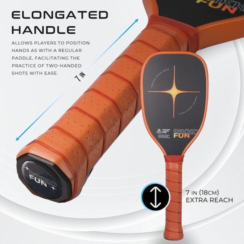 PIKKOFUN Pickleball Training Paddle Kit - Includes 10 Lead Bars & Overgrip for Customizable Weight - T700 Carbon Fiber Pickleball Trainer for Sweet Spot Practice - Extra Long Handle - 16mm Quiet Core in Saudi Arabia