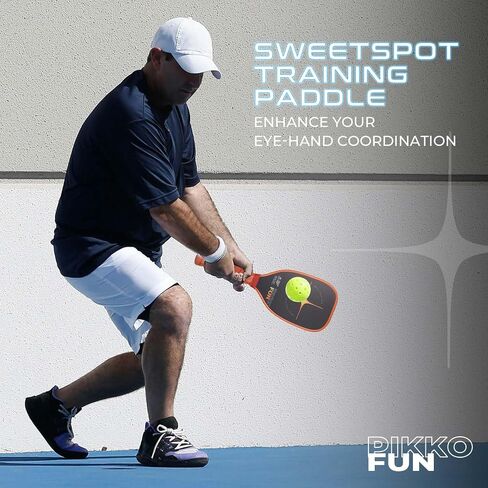 PIKKOFUN Pickleball Training Paddle Kit - Includes 10 Lead Bars & Overgrip for Customizable Weight - T700 Carbon Fiber Pickleball Trainer for Sweet Spot Practice - Extra Long Handle - 16mm Quiet Core in Saudi Arabia