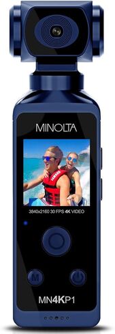 Minolta MN4KP1 4K Ultra HD Wi-Fi Enabled Pocket Camcorder, Black Bundle with 64GB microSD Card, Carrying Case, Octopus Tripod, Cleaning Kit in Saudi Arabia