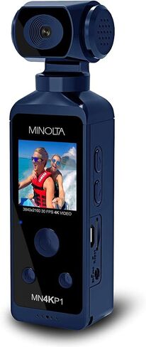 Minolta MN4KP1 4K Ultra HD Wi-Fi Enabled Pocket Camcorder, Black Bundle with 64GB microSD Card, Carrying Case, Octopus Tripod, Cleaning Kit in Saudi Arabia