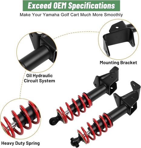 Yamaha G29 Front Shocks Absorbers Fit Yamaha G29 Drive Golf Carts Passenger and Driver Side OEM JW2-F3390-00-00 JW2-F3350-00(Black) in Kuwait