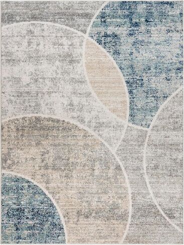Gertmenian Indoor Machine Woven High Traffic Area Rugs | 2x8 Runner, Tondo, Blue, 27509 in Saudi Arabia