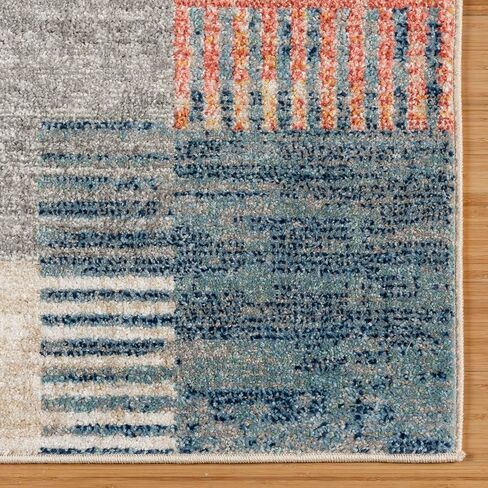 Gertmenian Indoor Machine Woven High Traffic Area Rugs | 2x8 Runner, Tondo, Blue, 27509 in Saudi Arabia