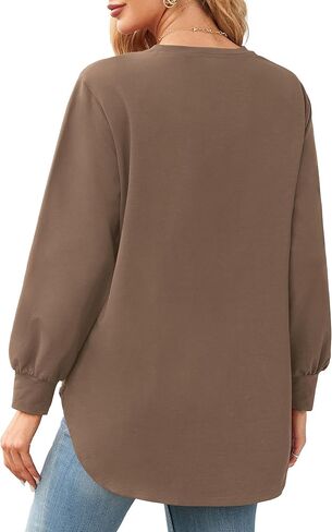 Amoretu Women's Casual Crew Neck Sweatshirt Loose Soft Long Sleeve Pullover Tops in Kuwait