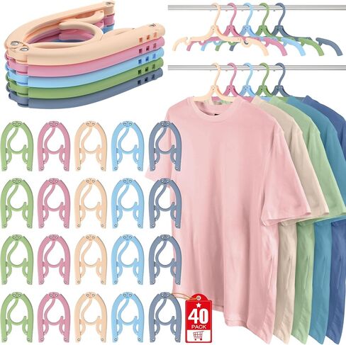 30 Pcs Travel Hangers Portable Foldable Travel Hanger Organizer, Plastic Travel Accessories Essentials Clothes Drying Rack Folding Hangers for Traveling Camping Flying RV Cruises Suitcase, Black in Kuwait