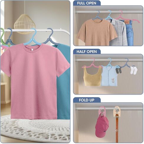 30 Pcs Travel Hangers Portable Foldable Travel Hanger Organizer, Plastic Travel Accessories Essentials Clothes Drying Rack Folding Hangers for Traveling Camping Flying RV Cruises Suitcase, Black in Kuwait