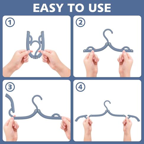 30 Pcs Travel Hangers Portable Foldable Travel Hanger Organizer, Plastic Travel Accessories Essentials Clothes Drying Rack Folding Hangers for Traveling Camping Flying RV Cruises Suitcase, Black in Kuwait