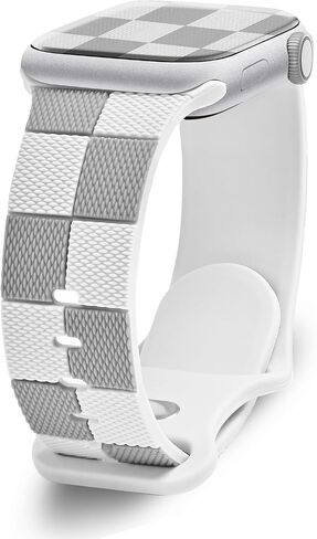 Checkered Silicone Strap for Apple Watch Band 40mm 41mm 38mm, Cute Soft Bracelet Compatible with iWatch Band Series 10 9 8 7 6 5 4 3 2 1, Special Wristband for Apple Watch Bands SE Women Sude in Saudi Arabia