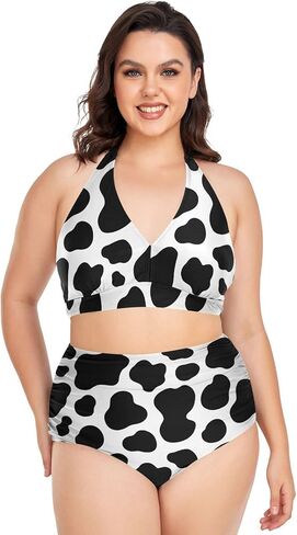 Aflyko Women Plus Size Bikini 2-Piece Swimsuit Ruched Swimwear Large Beachwear in Kuwait