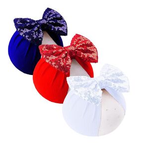 Glitter Bows for Baby Girls Headband, Newborn Bows Headbands Baby Hair Bows Hairbands Hair Accessories.(FD117) (Gold Red Black)