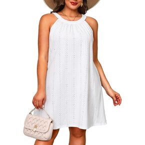 Daci Plus Size Swimsuit Cover Ups - Women Halter Hollow Out Bathing Suit Beach Coverup Sun-Dress