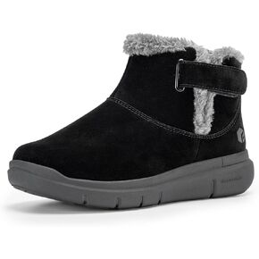 FitVille Wide Width Boots for Women Adjustable Winter Boots for Women, Wide Width Ankle Boots for Women with Furry Wide Toe Box for Pain Relief