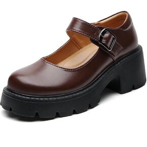 QHH Mary Jane Shoes Women Platform Mary Janes Pumps Round Toe Fashion Casual Shoes Comfortable Dress Shoes