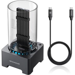 GRAUGEAR 40Gbps M.2 NVMe SSD Enclosure Docking Station, USB4 External Docking Base with Cooling Fan, UASP Trim Support, Compatible with Thunderbolt 4/3, ASM2464PD Chip [G-M2DK-U4-40G]