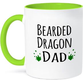 3dRose Bearded Dragon Dad Mug, 11 oz, Black