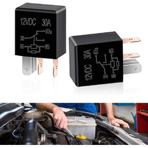 4 PCS Automotive Relay Switch Kit, 5 Pin DC 12V 30A SPST Waterproof Heavy Duty Standard Stable Relay, Motors Replacement Modification Accessories, Compatible with Most Car Models (Black)