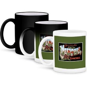 3dRose Greetings From Memphis Tennessee Scenic Postcard Reproduction Ceramic Mug, 15 oz, White