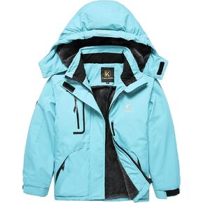 Keevoom Girl's Ski Jacket Winter Warm Thick Snow Coat Windproof Kids Outdoor Hooded Jackets