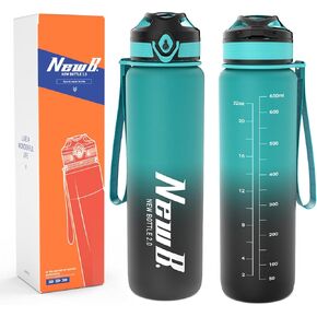 One Touch Sport Water Bottle (Pack of 1) with Carry Handle, Leak Proof, Flip Top Lid, BPA Free, Tritan Material Water Bottle, Ideal Gift for Travel, Gym and Outdoor Fitness | 22 oz, 34 oz
