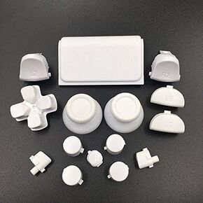New Dpad L2 R2 L1 R1 Trigger Button Buttons Dpad Thumbsticks for PS4 Pro Slim JDM 040 JDS040 JDM 050 JDS050 4.0 5.0 Versions Controller - White