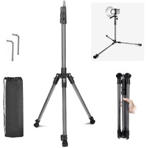 Photography Light Stand, 6.5ft/200cm Tripod Light Stand for Travel, Light Stand w 1/4" Srew, Reversible Portable Studio Light Tripod Stand for Camera, Flash Light, Strobe Light, Small Softbox