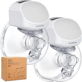 KeaBabies Breast Pump Hands Free, Wireless Breast Pump Wearable - Double Electric Breast Pumps Portable, On The Go Automatic Baby Breastfeeding Milk Pump Machine, 24mm Flange, Pulse S10 Pro (Zen)