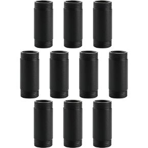 1/2"x 12" Black Painted Industrial Pipe - Home Expert 10 Pack Black Malleable Cast Iron Pipe Heavy Duty Pre Cut Metal Pipe Threaded Gray Pipe Fitting for Industrial Vintage Style DIY Project