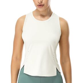 icyzone High Neck Workout Tank Tops for Women, Quick Dry Gym Athletic Yoga Exercise Running Sports Shirts