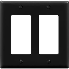 ENERLITES Decorator Light Switch or Receptacle Outlet Wall Plate, Gloss Finish, Size 2-Gang 4.50" x 4.57", Unbreakable Polycarbonate Thermoplastic, UL Listed, 8832-W, White