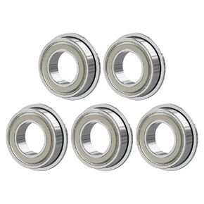 F604ZZ 5PCS Flange Ball Bearing 4×12×4mm Double Metal Shielded Flanged Bearing Chrome Steel ABEC-1(P0) Z2 Deep Groove Ball Bearing for Industrial Machine, Power Tools
