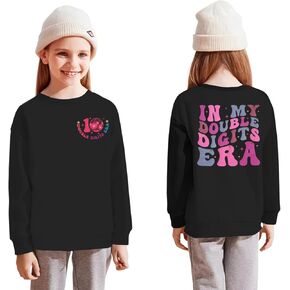 IZYJOY In My Double Digits Era Sweatshirt 10th Birthday Girl Shirt 10 Year Old Birthday Party Long Sleeve Pullover Top