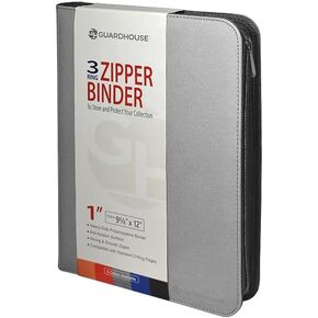 Guardhouse 3 Ring Zipper Binder for Storing Coins, Currency and Trading Cards in notepages (Orange), 668498