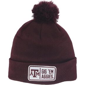 ZHATS NCAA Officially Licensed Pom Beanie Patch Defer Team Color