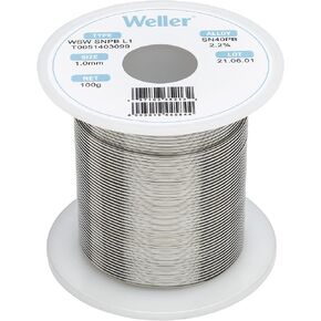 Weller WSW SnPb (T0051403299) Solder Wire, Dia: 0.5 mm / 0.020 in, Wt: 100 g / 3.527 oz, Alloy Sn60Pb40, Flux content 2.2%