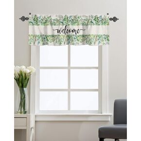 Natural Flowers Blooming Yellow Sunflowers Window Valance Rod Pocket Panel for Kitchen Bedroom Windows Vintage Farm Barn Door Planks Valances Short Curtain Bathroom Treatment Drapes