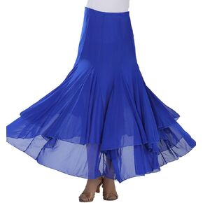 Waltz Dancing and Ballroom Dance Long Swing Skirt Elastic Net Yarn