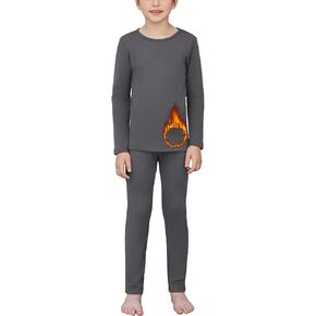 Arshienr Boys Thermal Underwear Set 2-Piece Base Layer Fleece Lined Long Johns Top Bottom Warm Set for Cold Weather